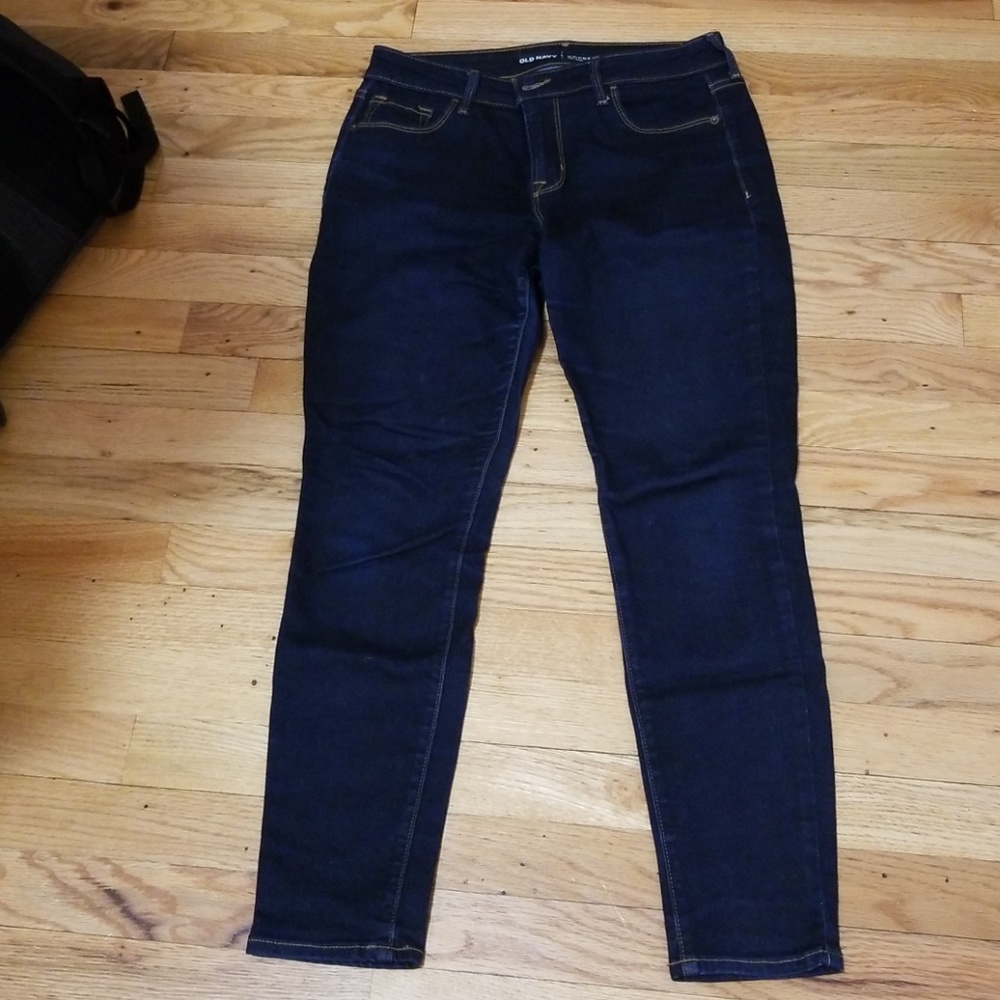 Midrise SHORT CUT Blue Skinny Jeans Old Navy